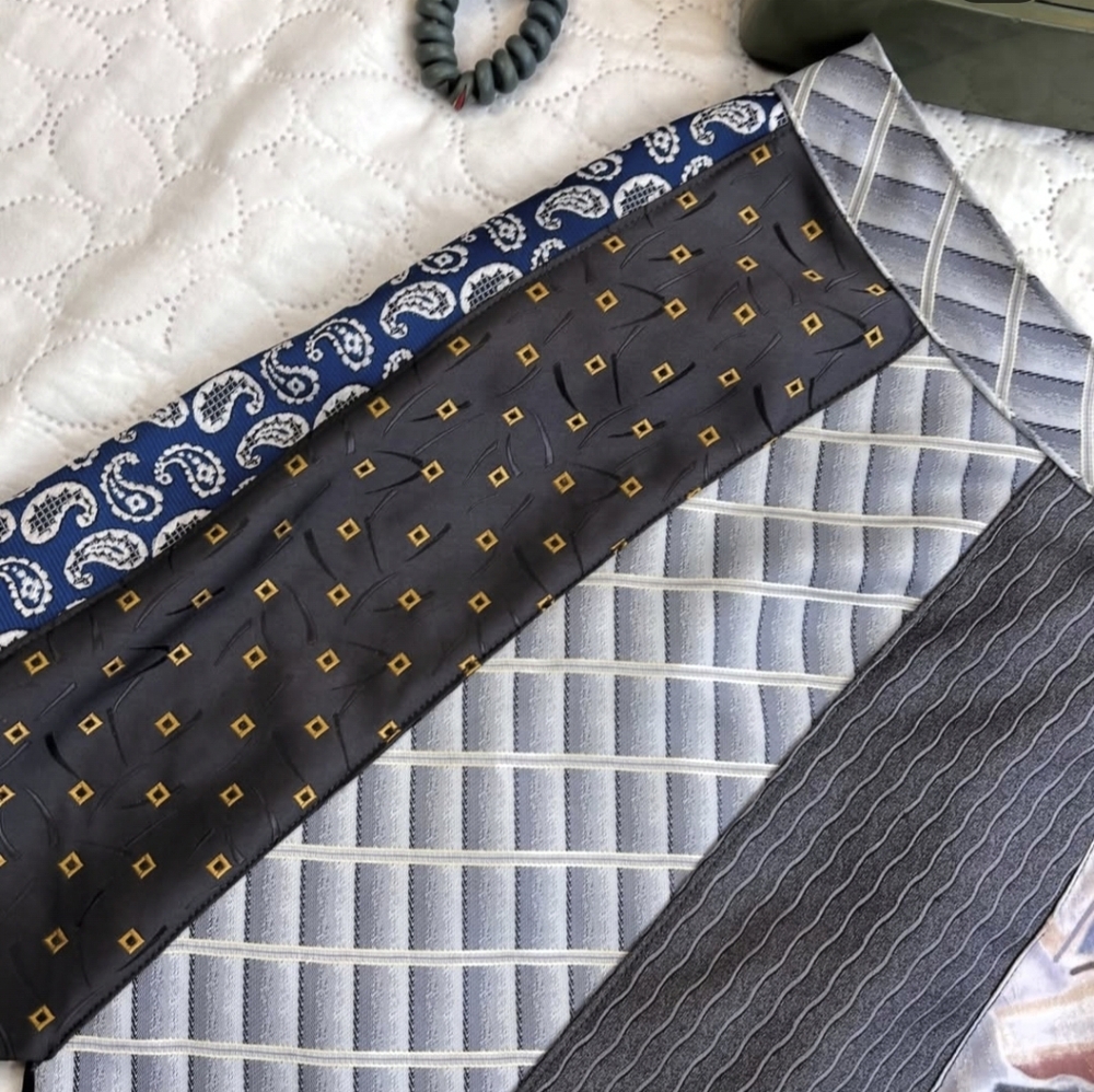 Upcycled Vintage Tie Skirt - Picture 2 of 3